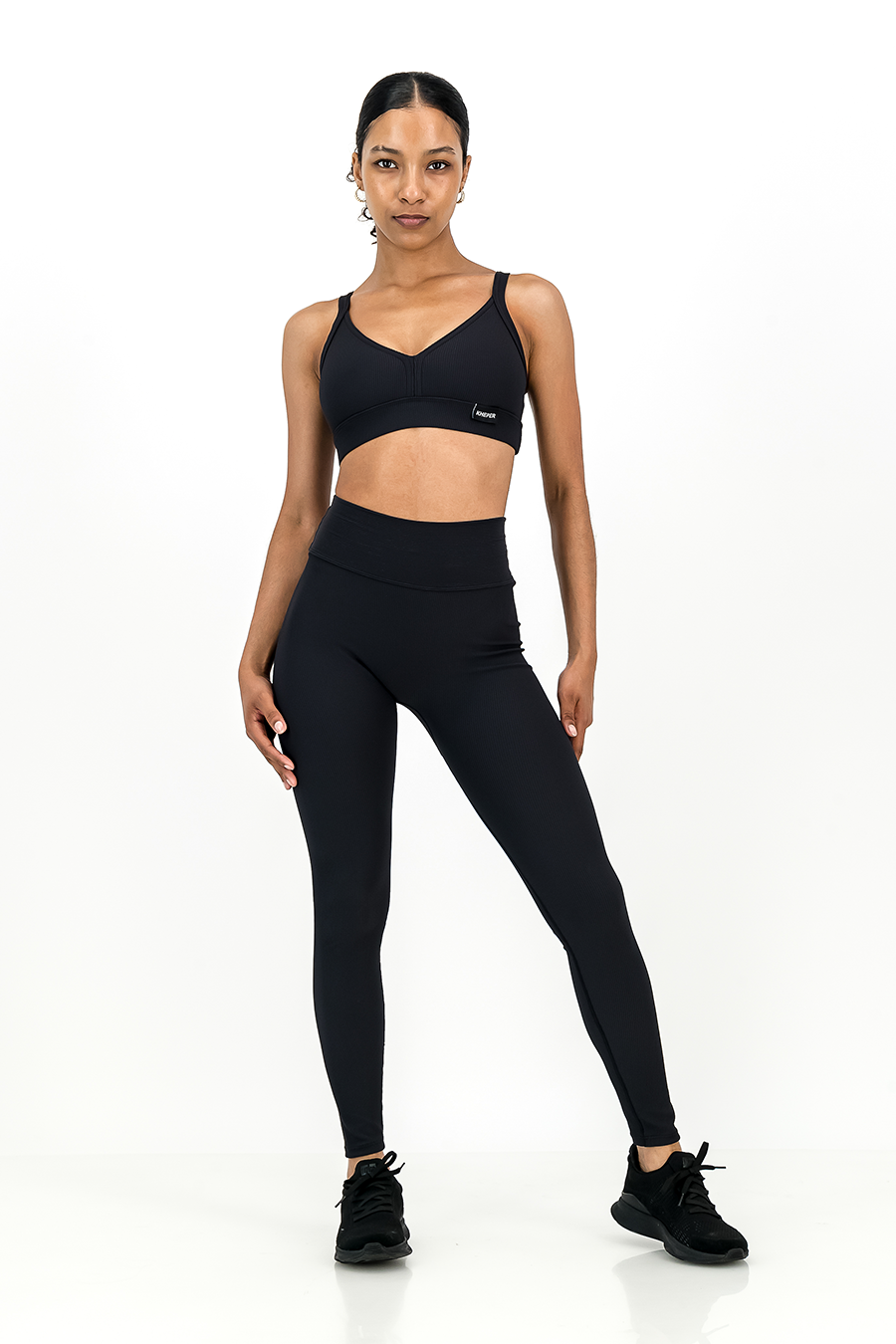 Rib Aspire Leggings Onyx Kheper Athleisure